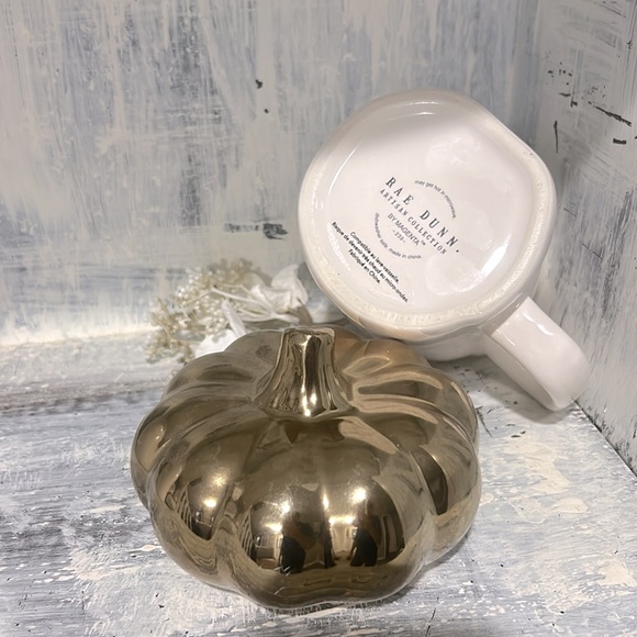 Rae Dunn PUMPKIN SPICE double sided HEART orange interior mug - Picture 4 of 4